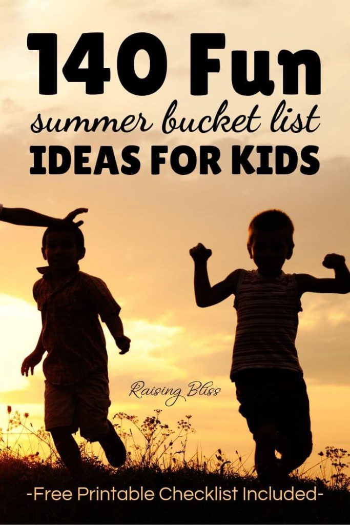 Kids playing outdoors 140 Fun summer bucket list ideas for kids by raising bliss