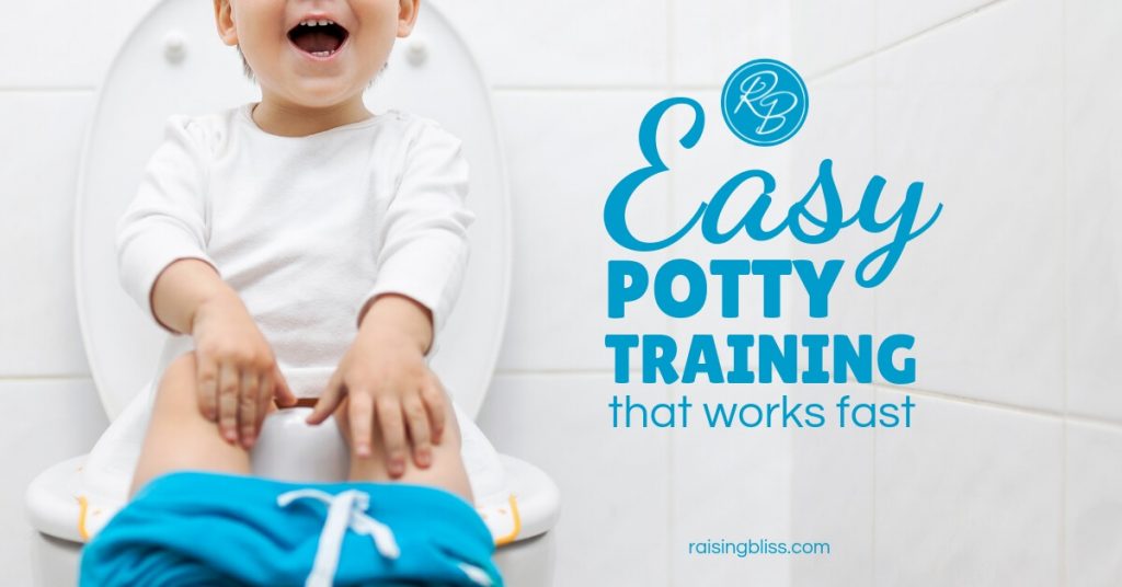 Happy toddler on the toilet Easy potty training that works fast by raising bliss