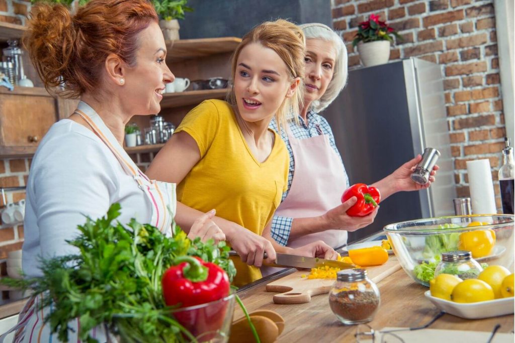 Family Cooking Thanksgiving Dinner Together