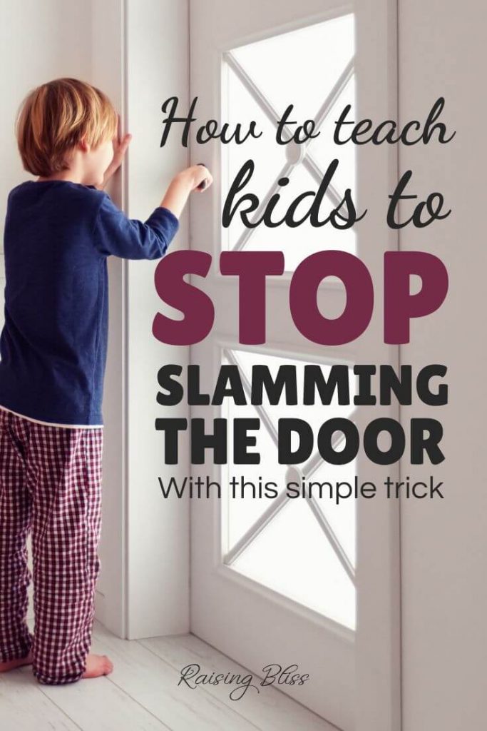 Little boy holding door handle How to Teach Kids to Stop slamming the door