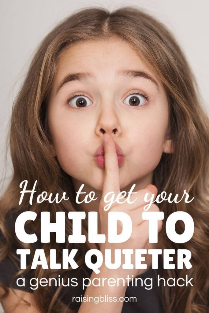 Little girl making quiet gesture How to get your child to talk quieter by raising bliss