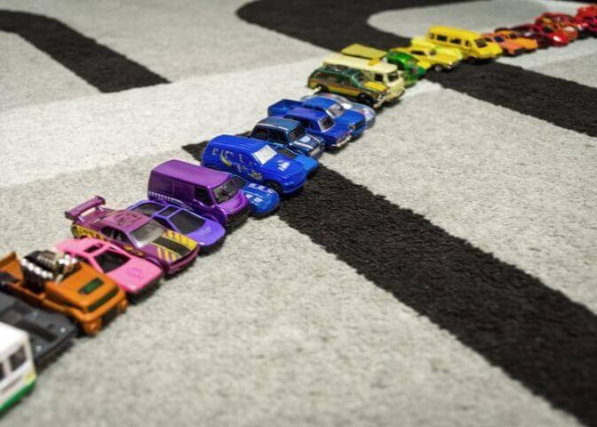 Raising boys means toy cars everywhere