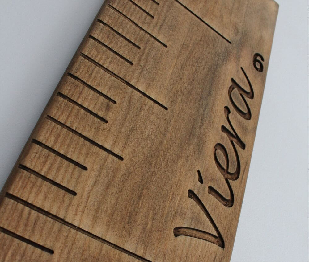 Wooden ruler growth chart