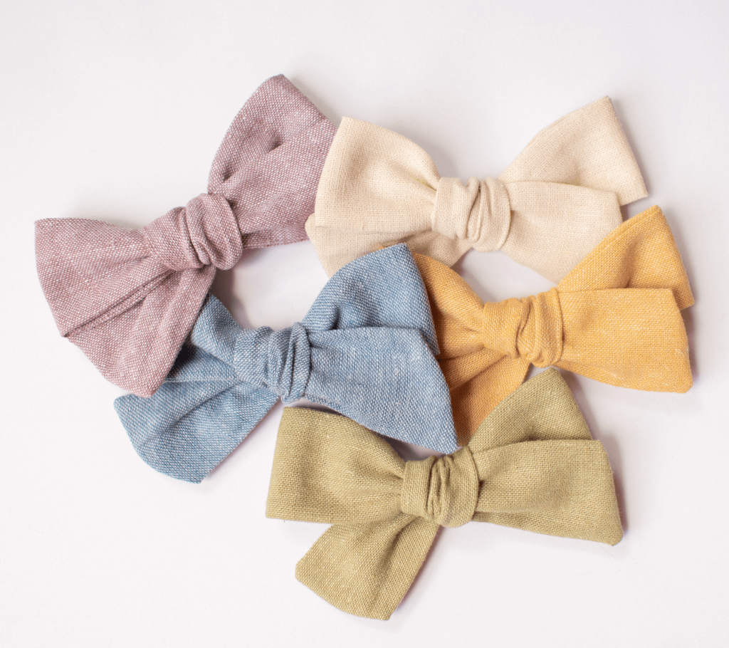 baby girl linen bows