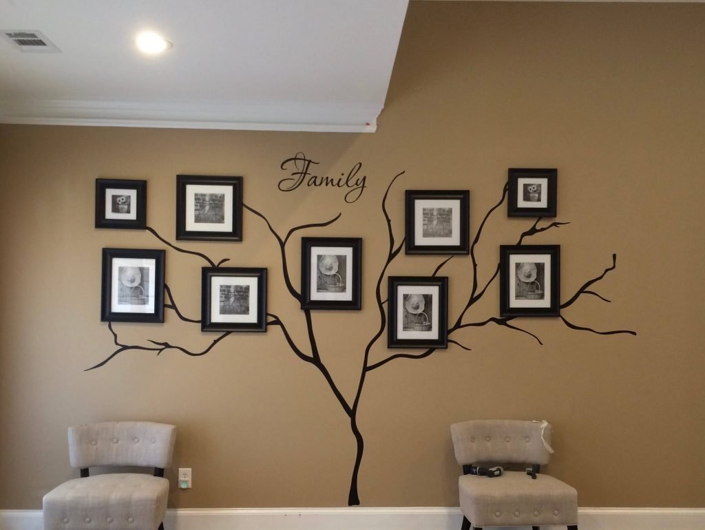 family tree wall mural in progress - How to make a family tree wall in 5 easy steps by raising bliss