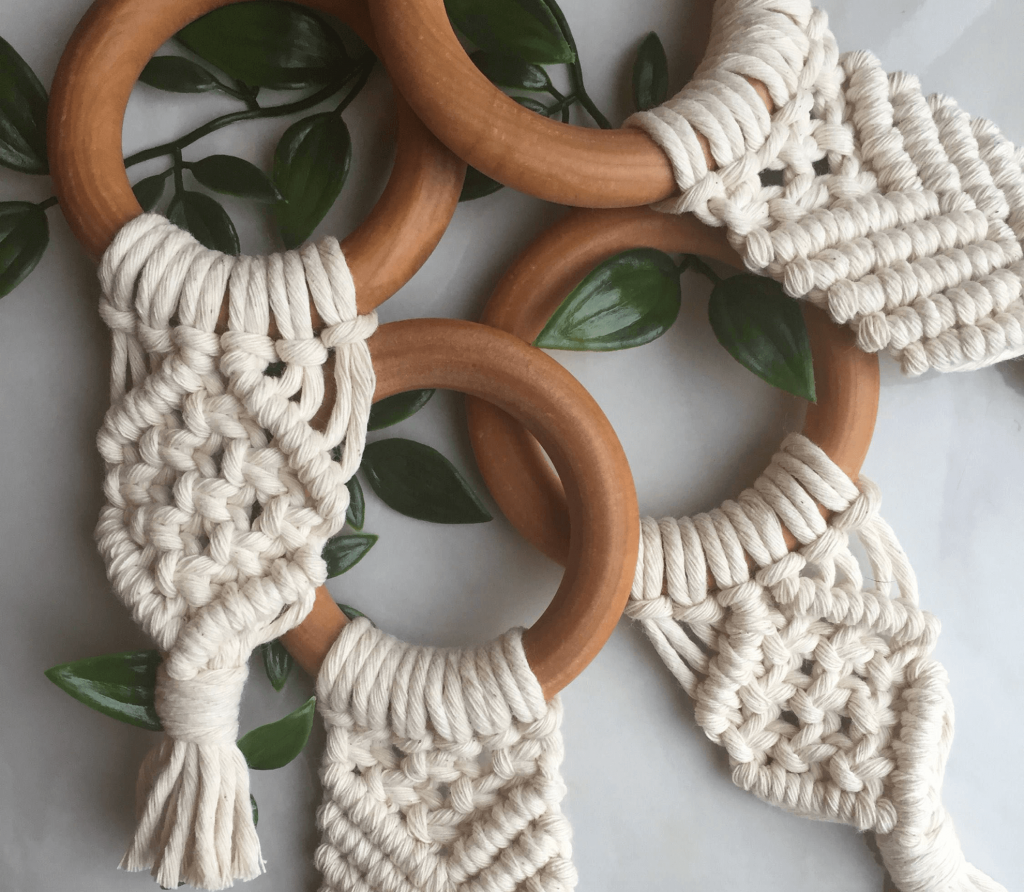 macrame teether baby gift