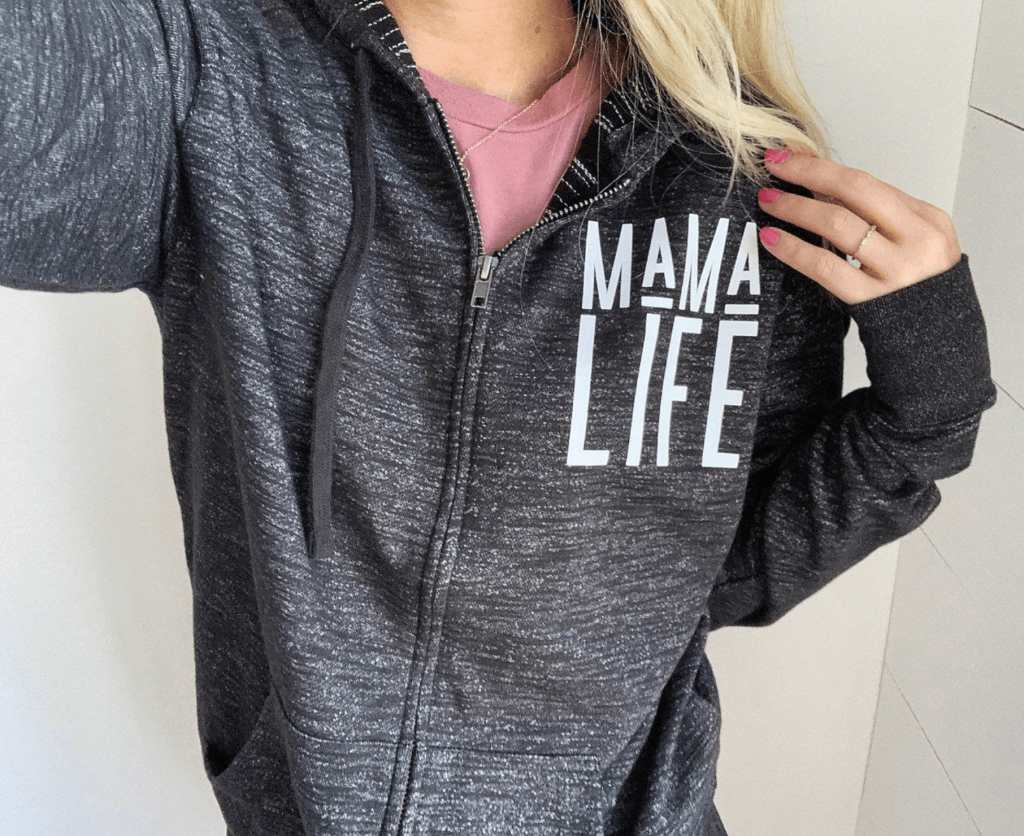 mama life zip up hoodie