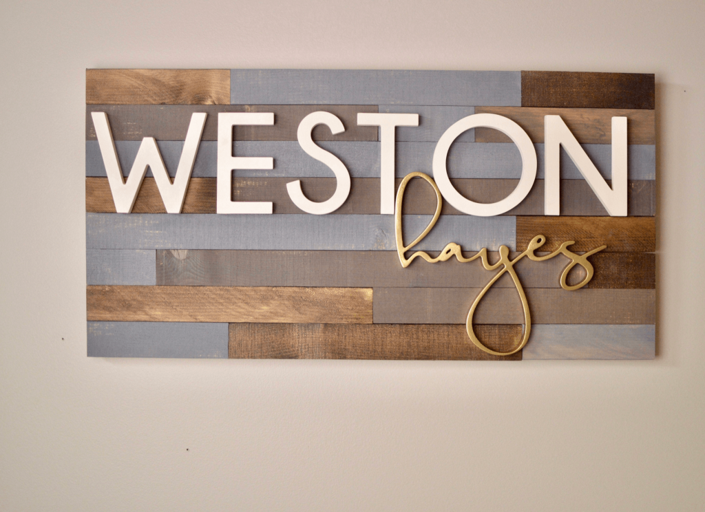 wooden name nursery hanging